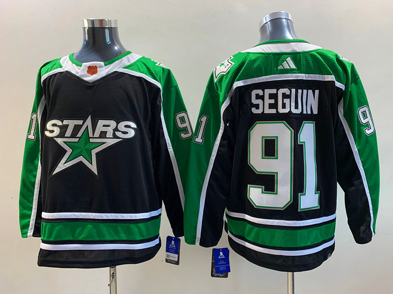 Men's Dallas Stars Tyler Seguin #91 Black Breakaway Jersey